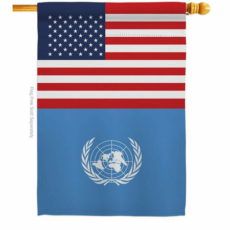 GUARDERIA 28 x 40 in. United Nations USA Friendship Association Vertical House Flag w/Dbl-Sided Banner GU4075012
